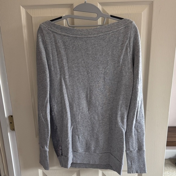 LOFT Gray Sequin Crew Neck Sweater - Picture 4 of 4